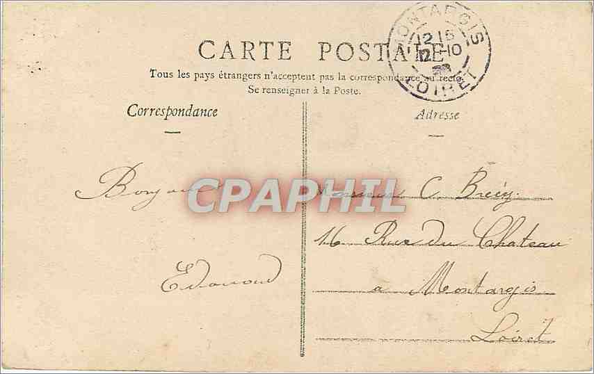 CPA Orleans Eglise St Marceau  — Verso