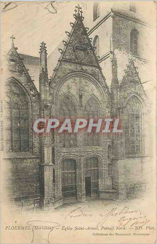 CPA Ploermel Morbihan Eglise Saint Armel 