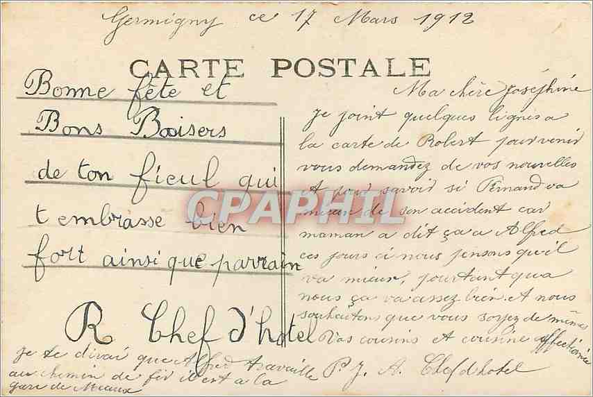 CPA Bonne Fete Enfants — Back