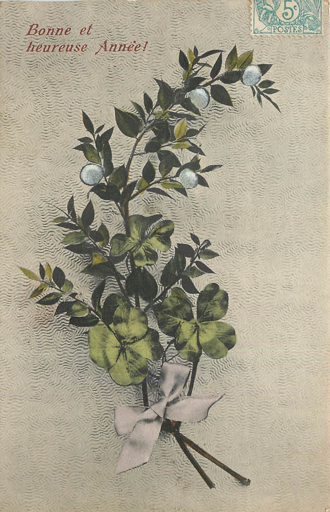 CPA Bonne et Heureuse Annee Fleurs