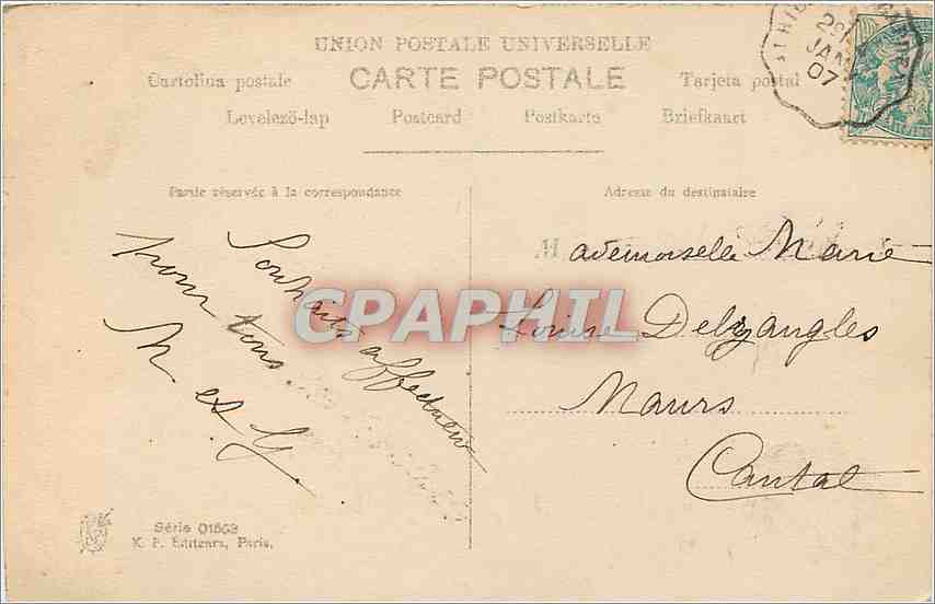 CPA Bonne et Heureuse Annee Fleurs — Rückseite