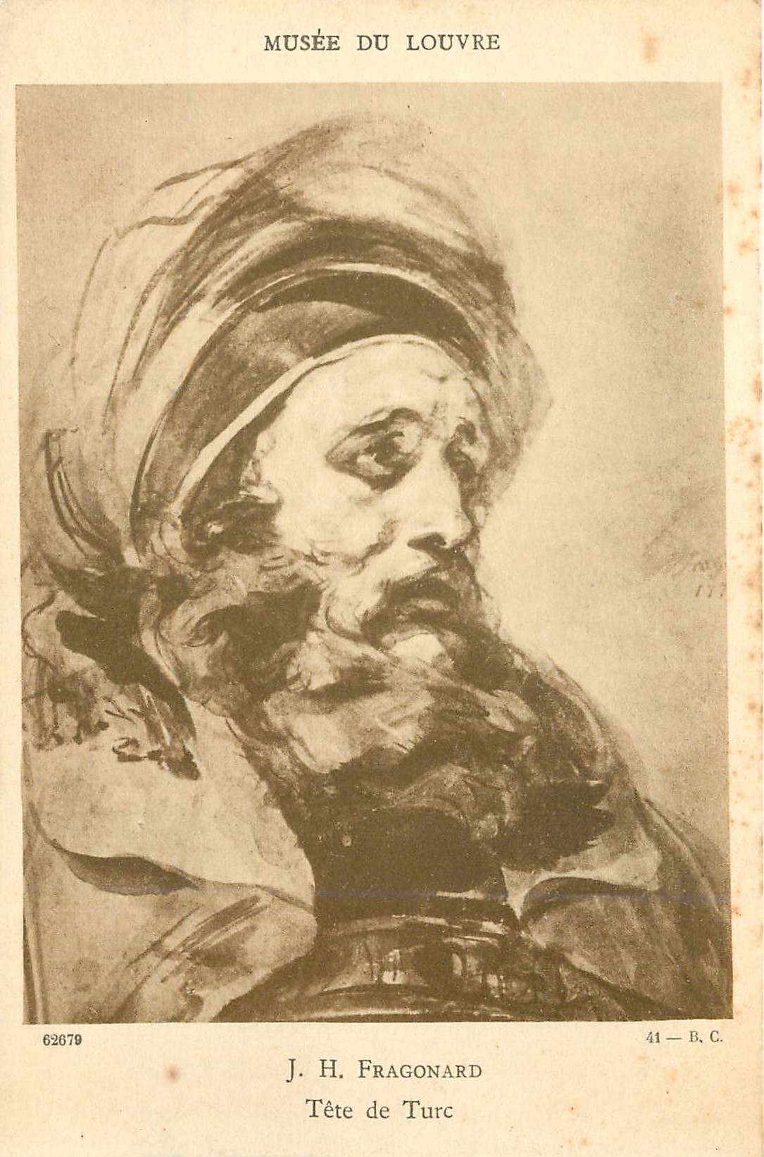 CPA Musee du Louvre JH Fragonard Tete de Turc 