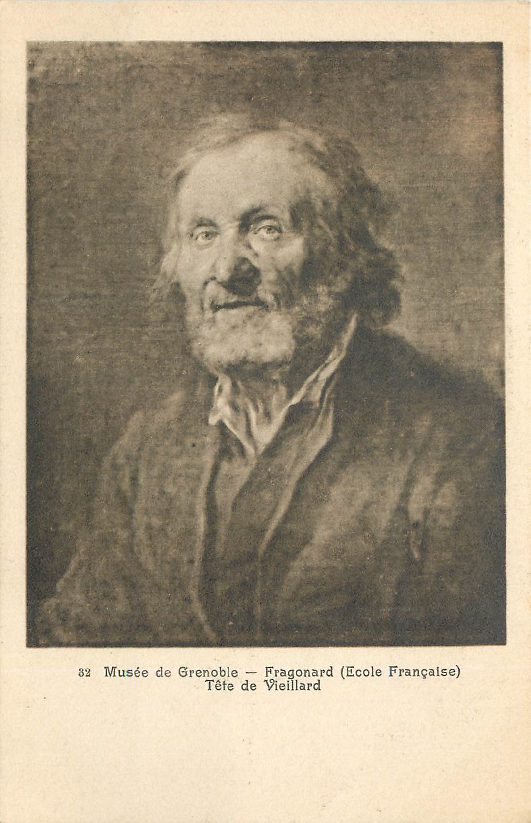 CPA Musee de Grenoble Fragonard Ecole Francaise Tete de Vieillard 