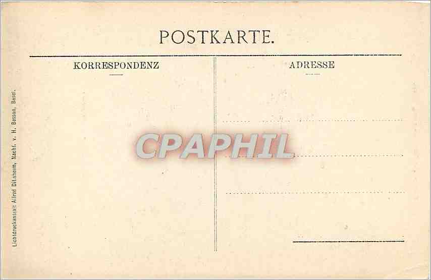 CPA Oeffentliche Kunstsammlung Basel Albrecht Durer Affentanz  — Rückseite