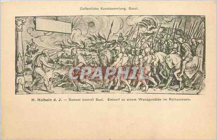 CPA Oeffentliche Kunstsammlung Basel H Holbein Samuel bestraft Saul 