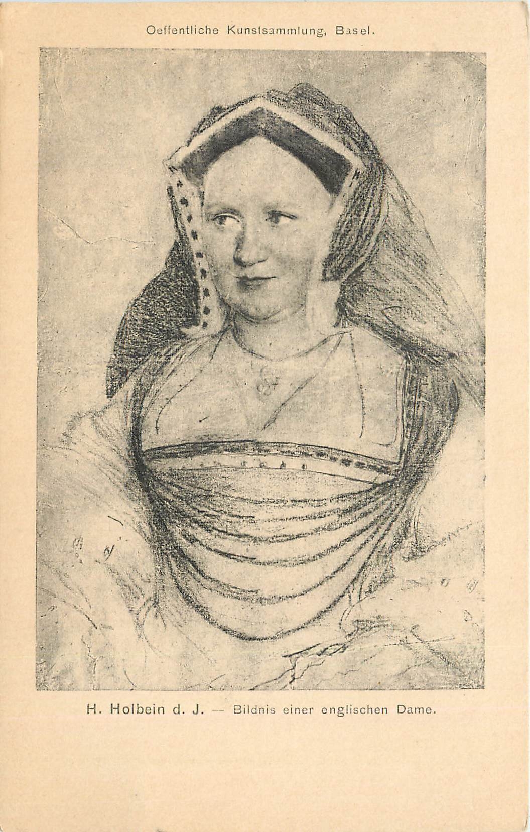 CPA Oeffentliche Kunstsammlung Basel H Holbein Bildnis einer englischen Dame 