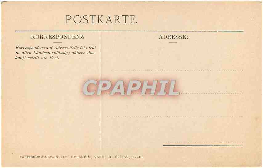 CPA Oeffentliche Kunstsammlung Basel H Holbein Bildnis einer englischen Dame  — Rückseite