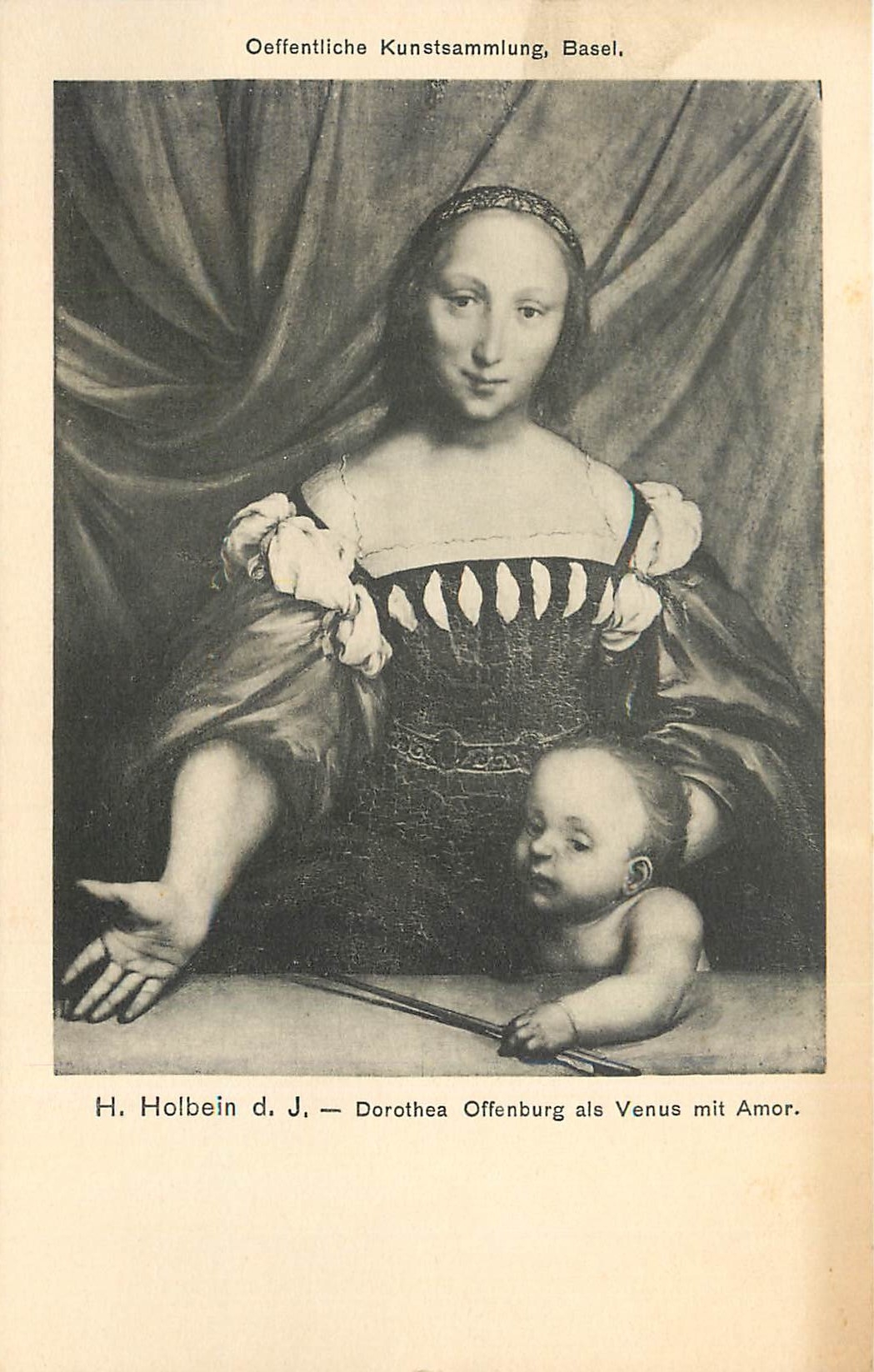 CPA Oeffentliche Kunstsammlung Basel H Holbein Dorothea Offenburg als Venus mit Amor 