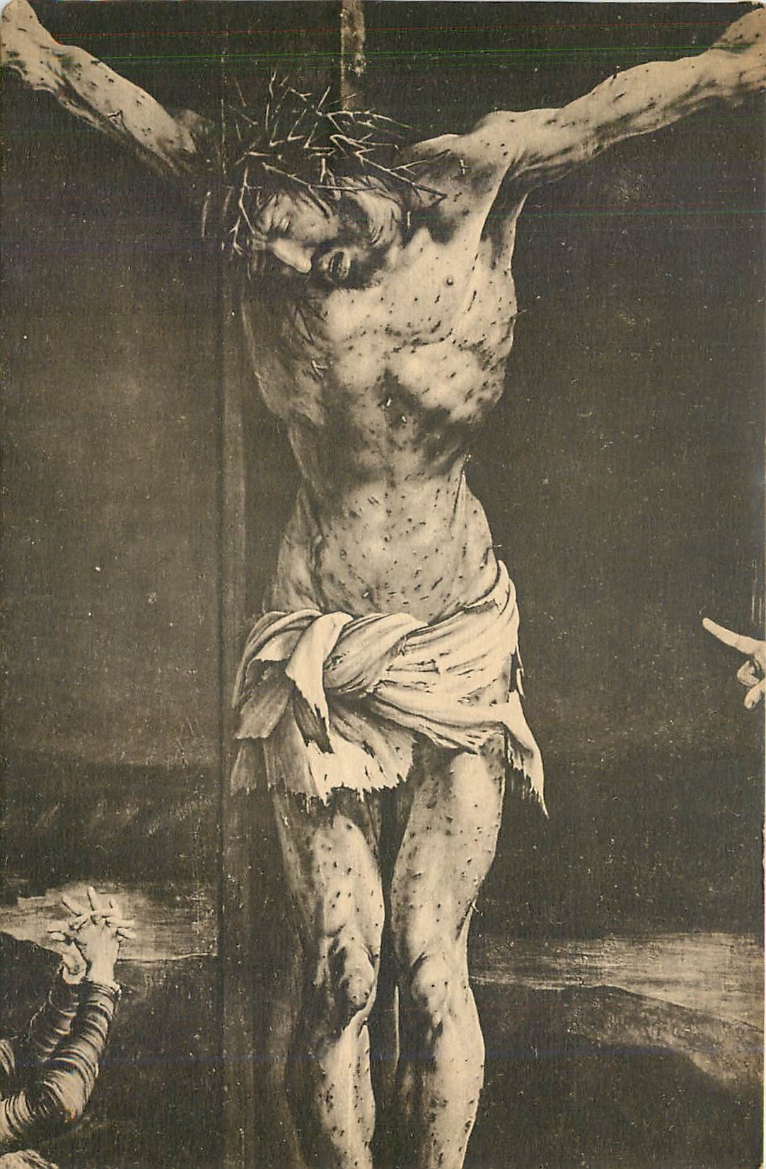 CPA Musee de Colmar M Grunewald Le Crucifiement 