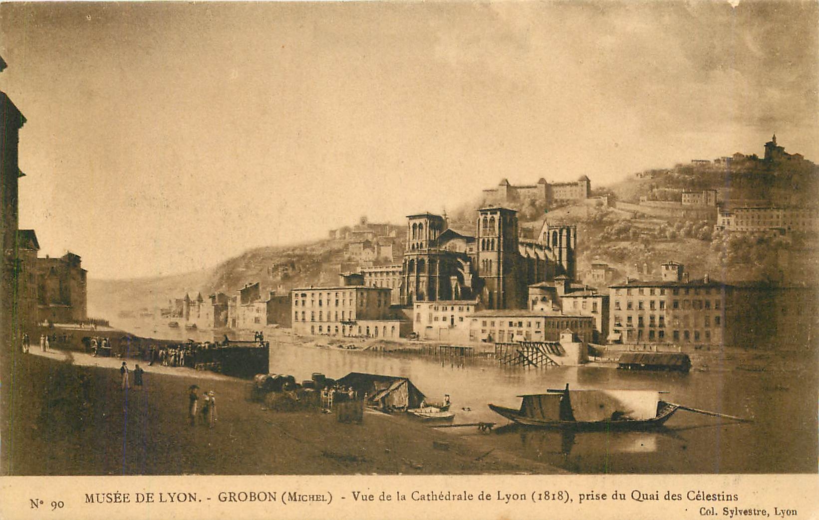 CPA Musee de Lyon Grobon Michel Vue de la Cathedrale de Lyon prise du Quai des Celestins 