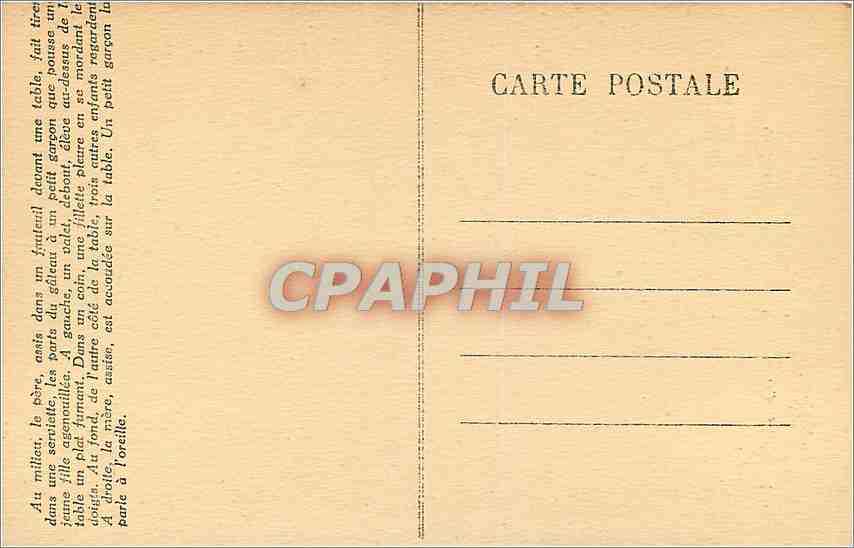 CPA Musee de Montpellier Greuze Le Gateau des Rois  — Rückseite