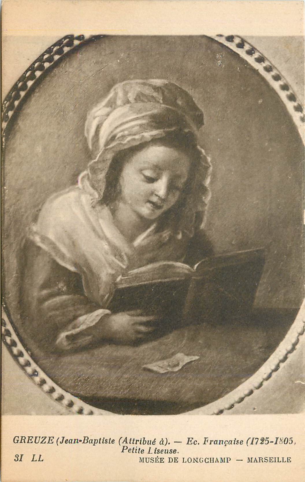CPA Greuze Jean Baptiste Ec Francaise Petite Liseuse Musee de Longchamp Marseille 