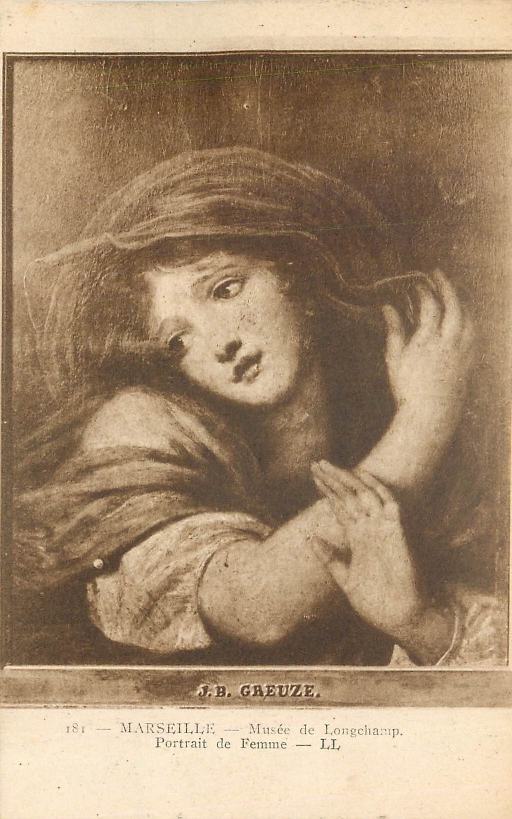 CPA Greuze Marseille Musee de Longchamp Portrait de Femme 