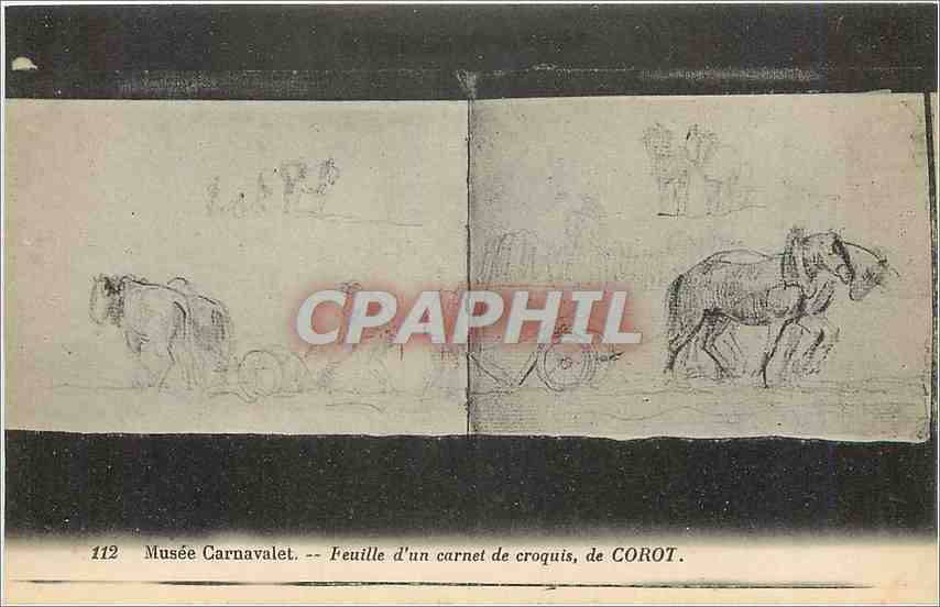 CPA Musee Carnavalet Feuille d'un carnet de croquis de Corot 
