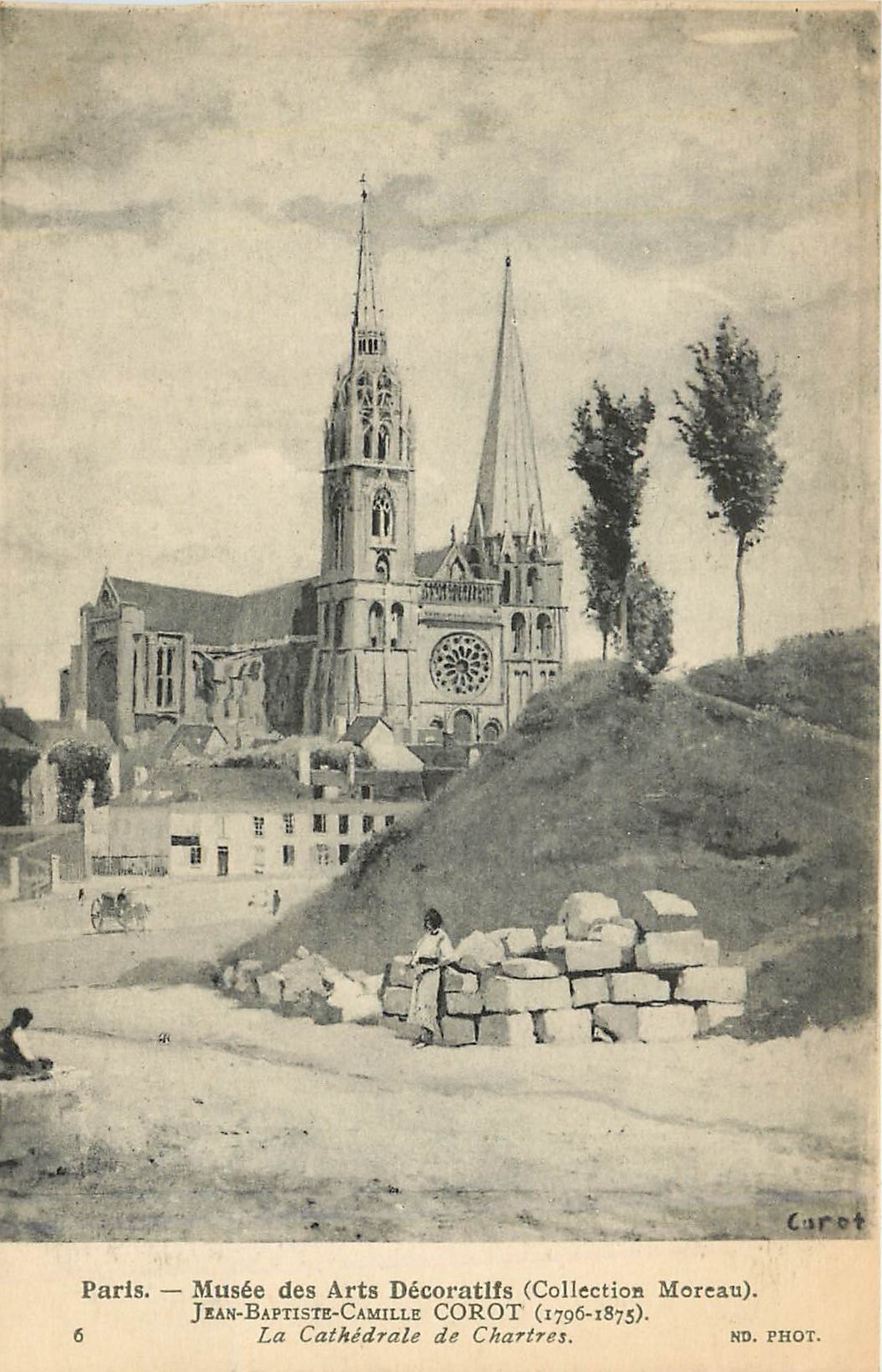 CPA Paris Musee des Arts Decoratifs Jean Baptiste Camille Corot La Cathedrale de Chartres 