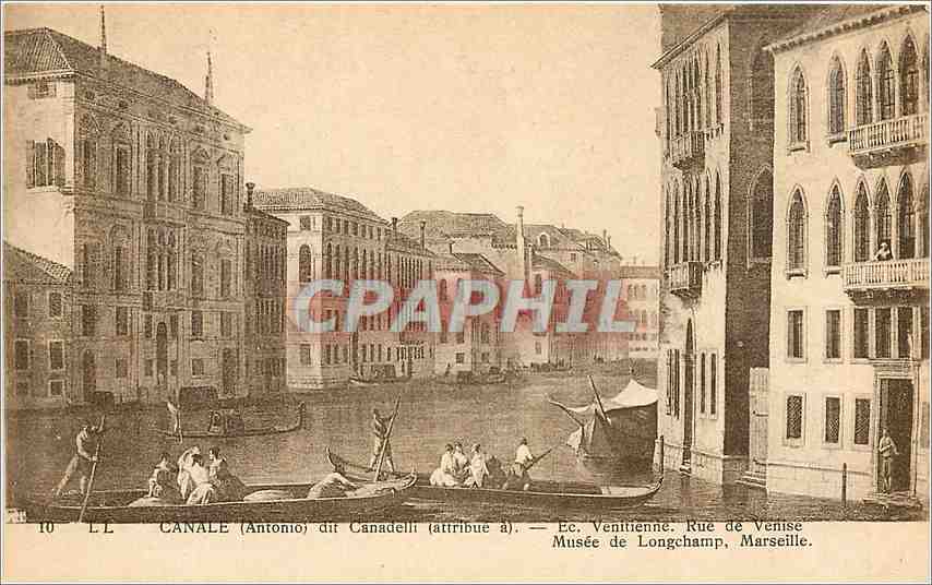 CPA Canale Antonio dit Canadelli Ec Venitienne Rue de Venise Musee de Longchamp Marseille 