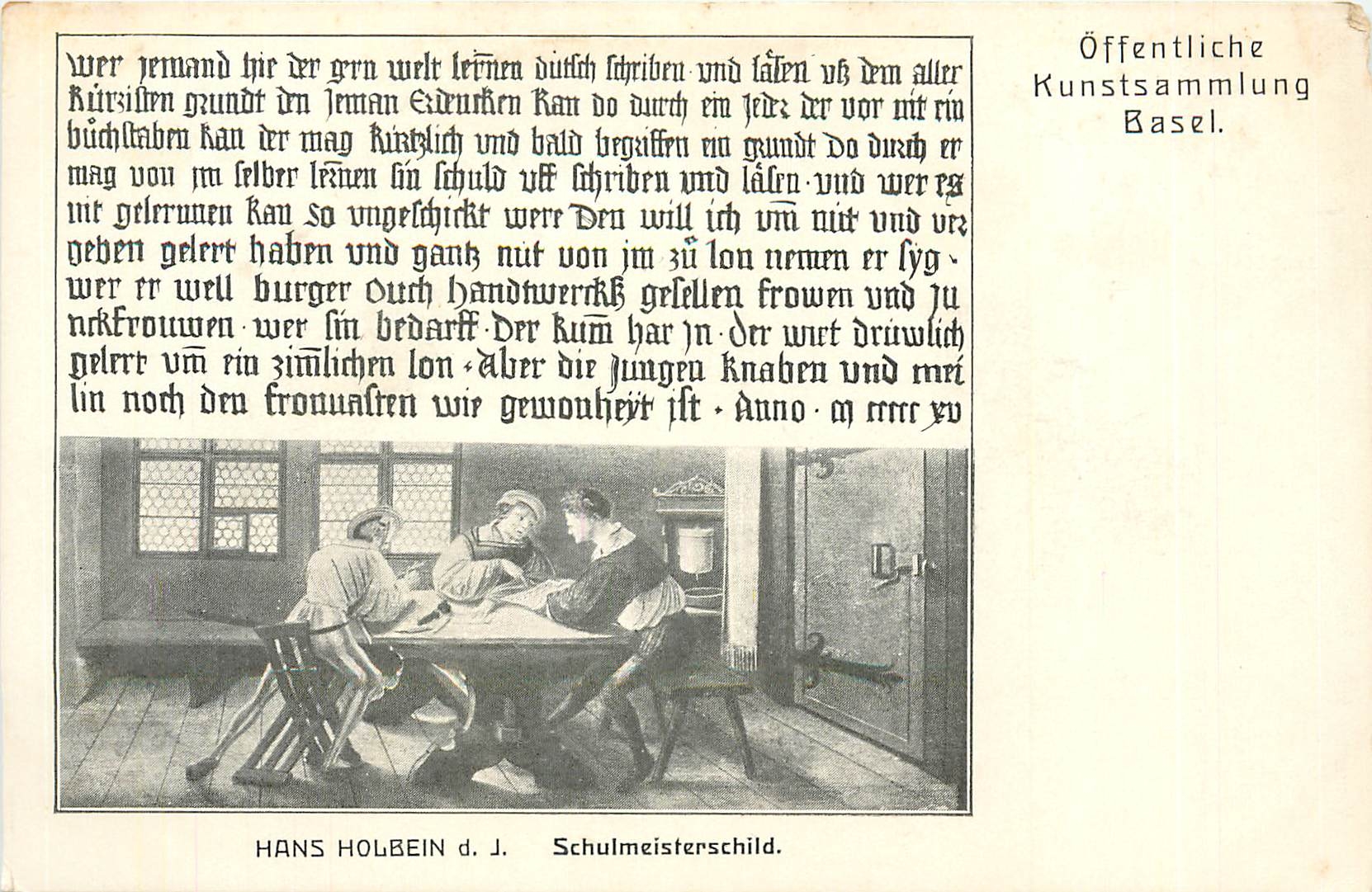 CPA Hans Holbein dJ Schulmeisterschild 