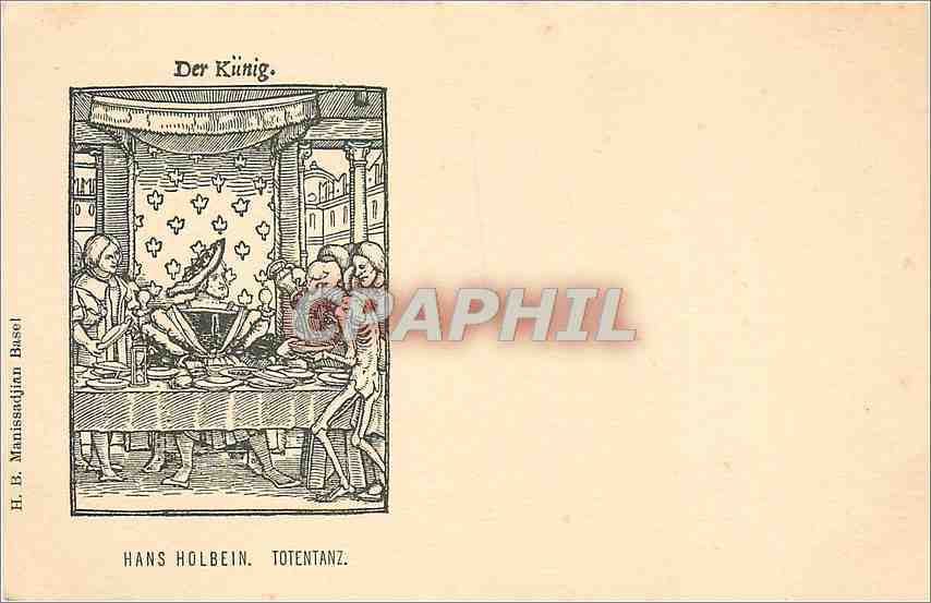 CPA Der Kunig Hans Holbein Totentanz 