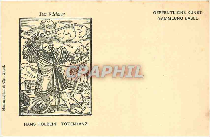 CPA Der Edelman Hans Holbein Totentanz 