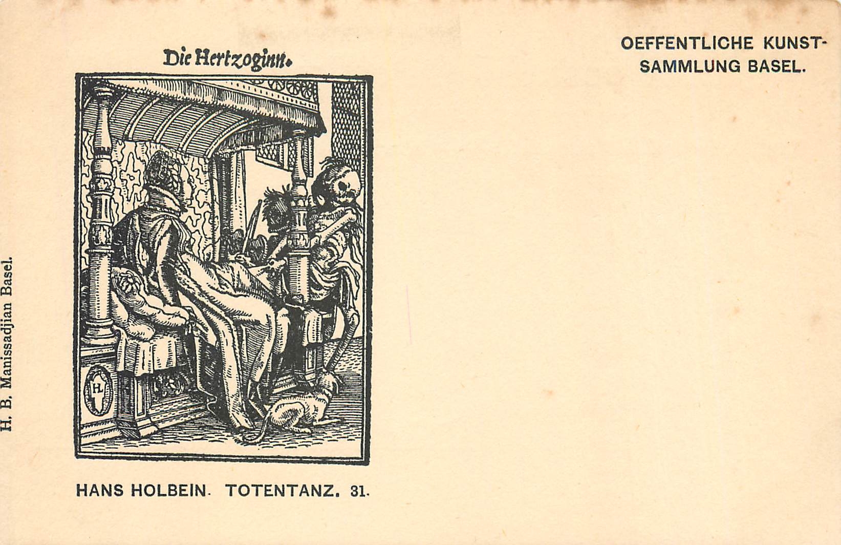 CPA Die Hertzoginn Hans Holbein Totentanz 
