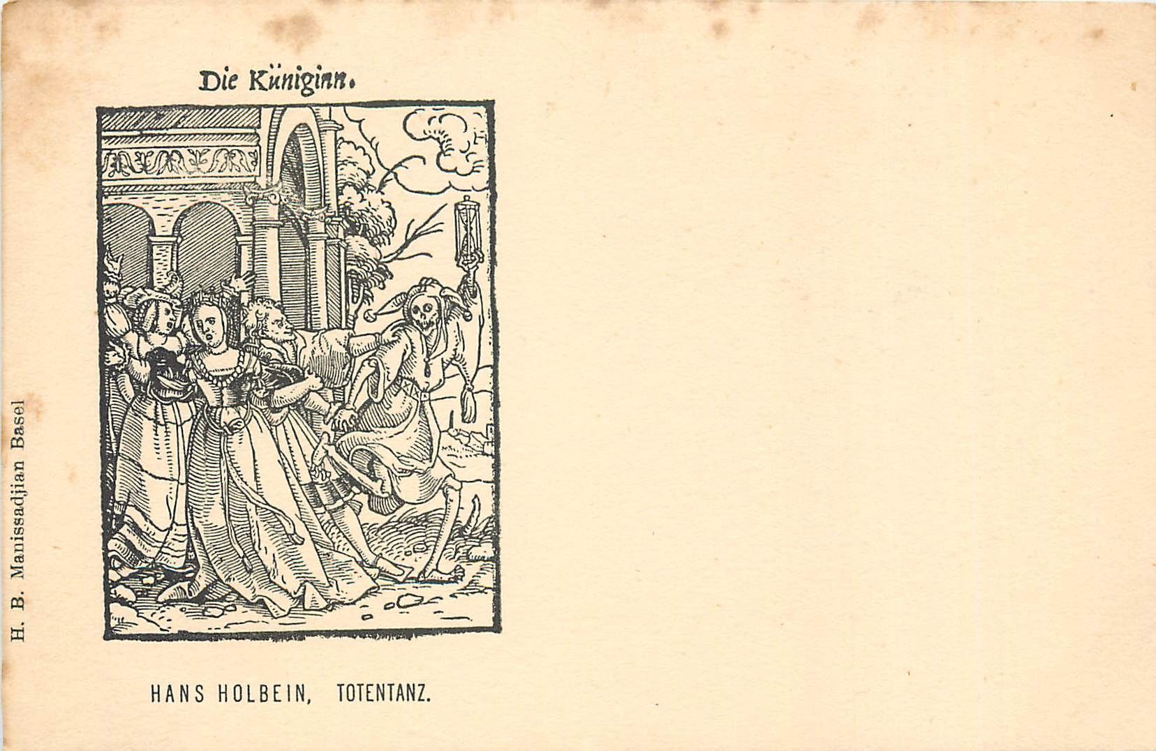 CPA Die Kuniginn Hans Holbein Totentanz 
