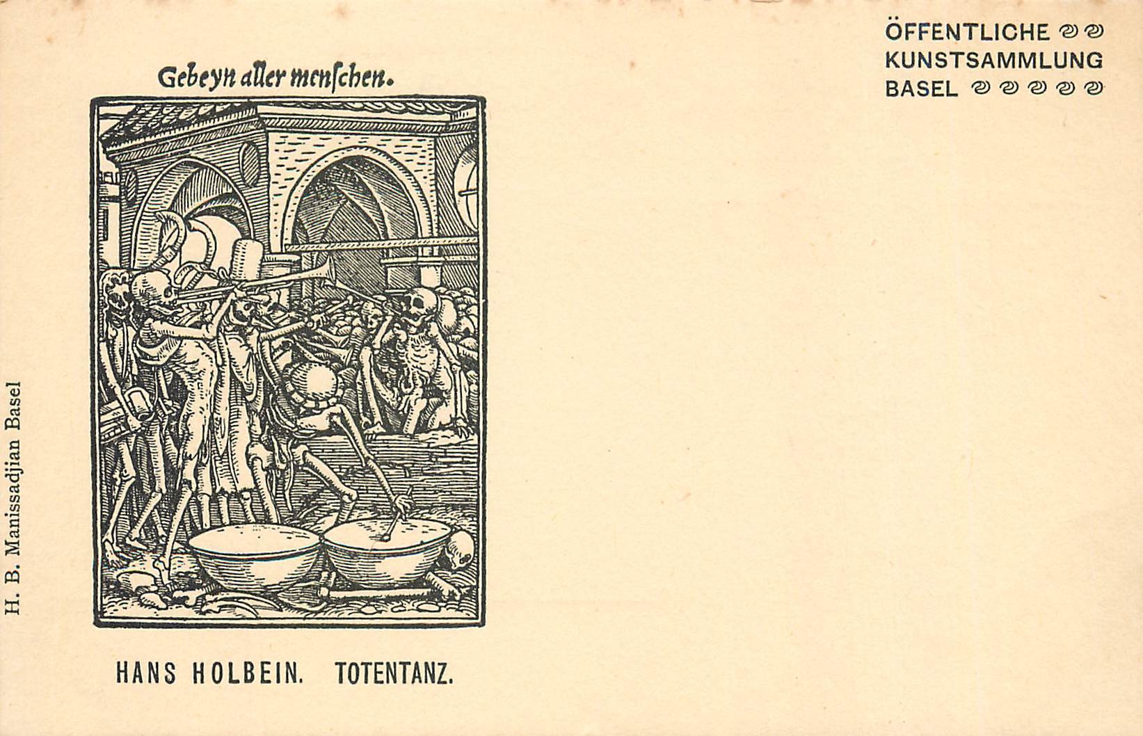 CPA Gebeyn aller menfchen Hans Holbein Totentanz 