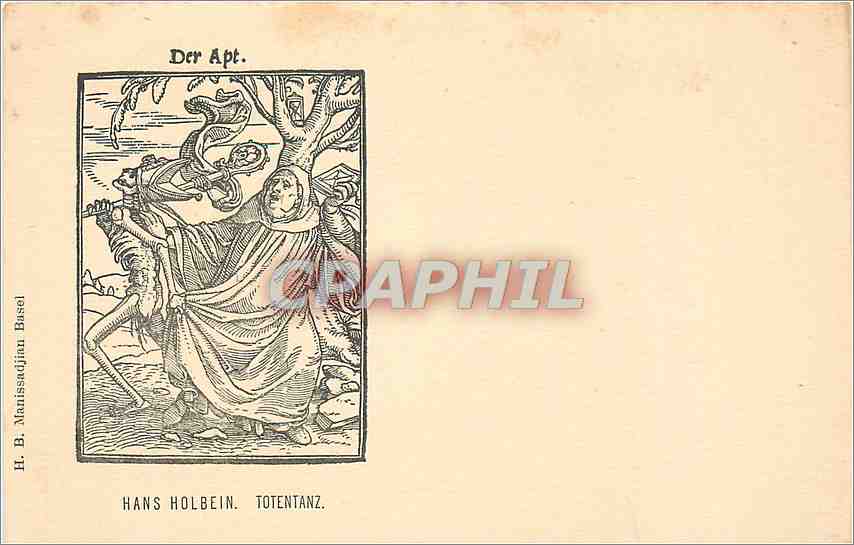 CPA Der Apt Hans Holbein Totentanz 