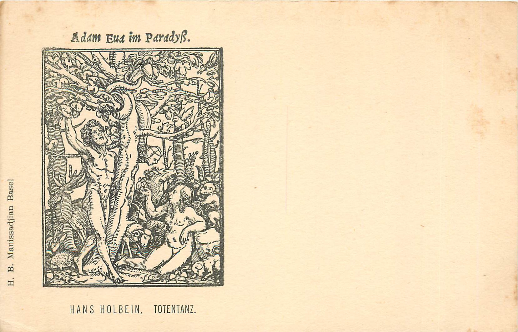 CPA Adam Eua im Paradyss Hans Holbein Totentanz 