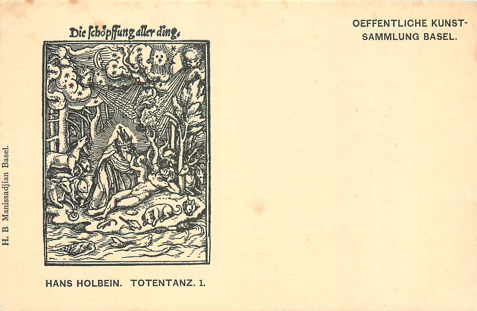 CPA Die Schpffung aller ding Hans Holbein Totentanz 