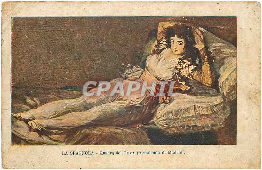 CPA La Spagnola Quadro del Goya Accademia di Madrid 