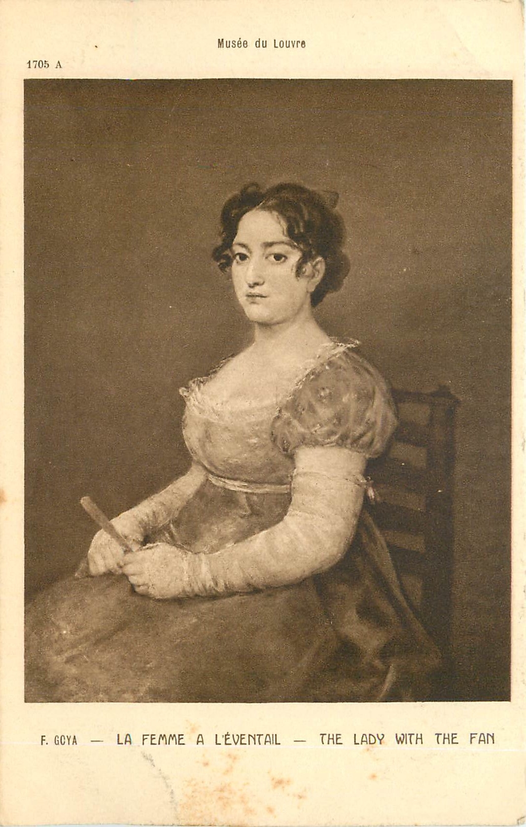 CPA Musee du Louvre La Femme a L'Eventail 