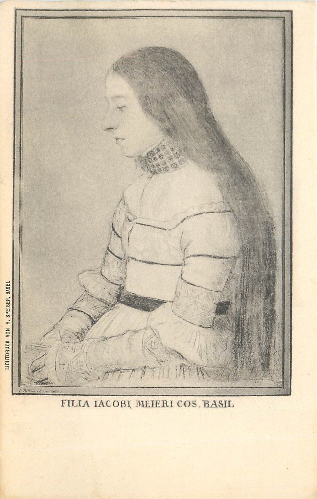 Fille de Jacob Meieri à Bâle — Lithographie de H. Speber — n° de série non visible