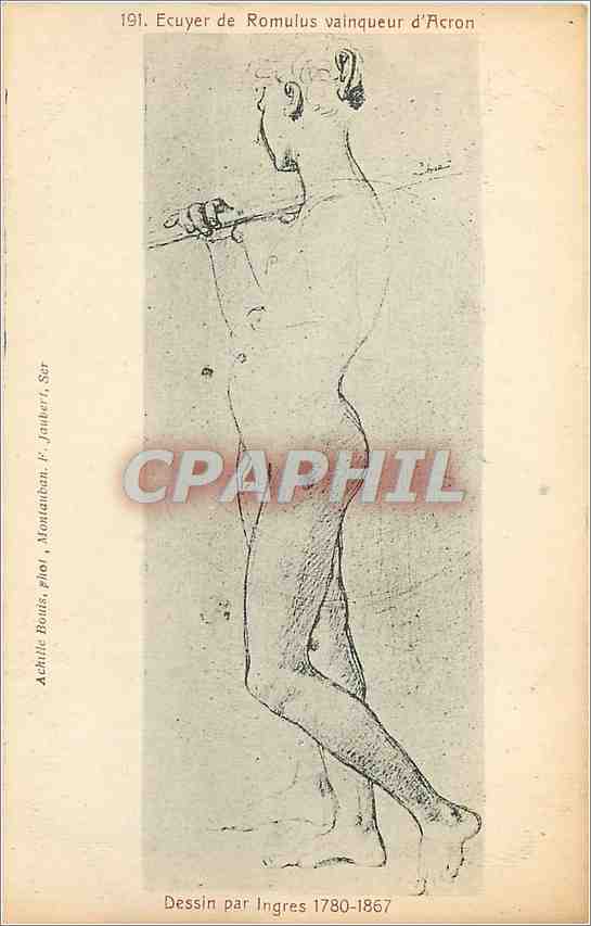 CPA Ecuyer de Romulus vainqueur d'Acron Dessin par Ingres 