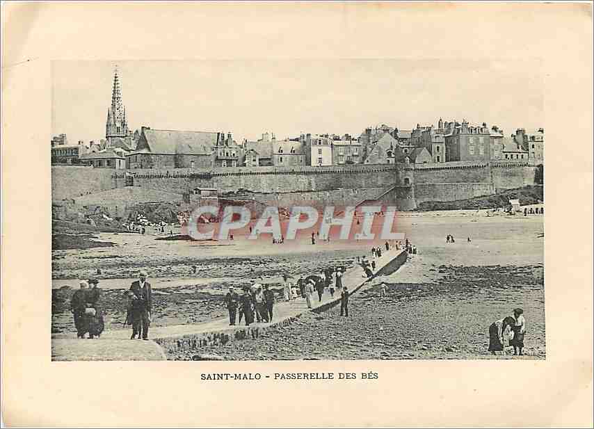 Saint-Malo - La plage du Château — vue de la passe à pieds — Verso
