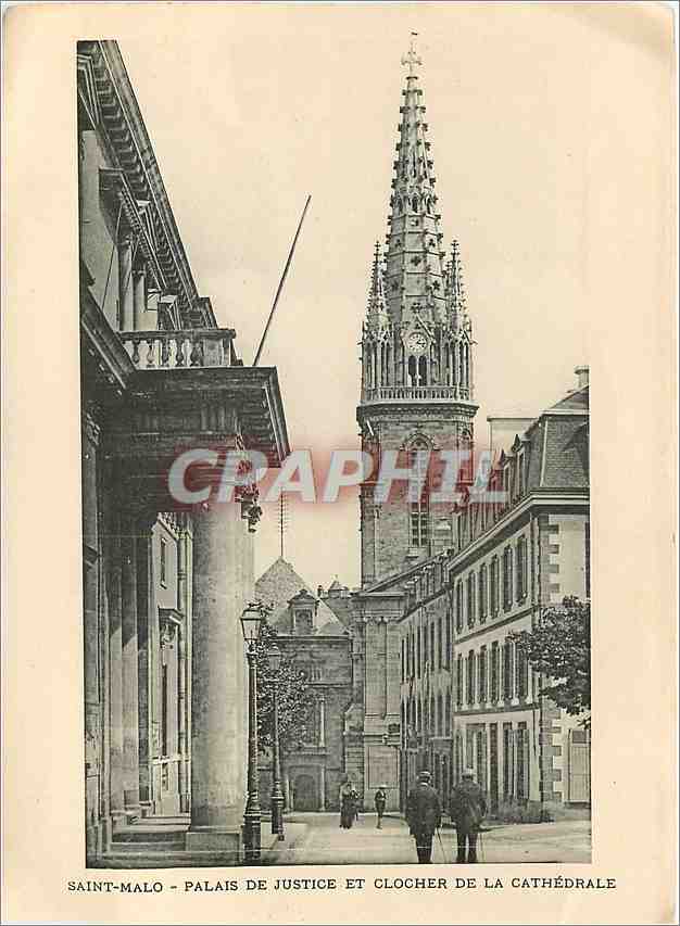 Saint-Malo — Grande Rue — vue vers la cathédrale — Reverso
