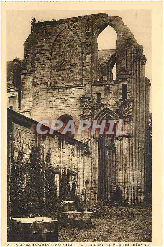 CPA Abbaye de Saint Wandrille Ruines de l'Eglise 