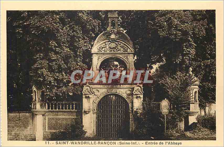 CPA Saint Wandrille Rancon Entree de l'Abbaye 