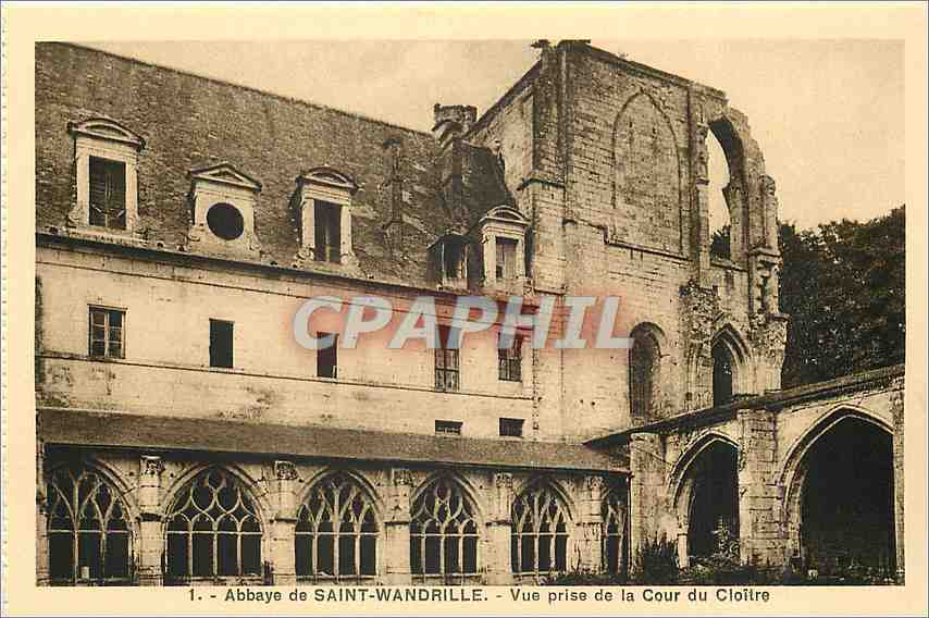 CPA Abbaye de Saint Wandrille Vue prise de la Cour du Cloitre 