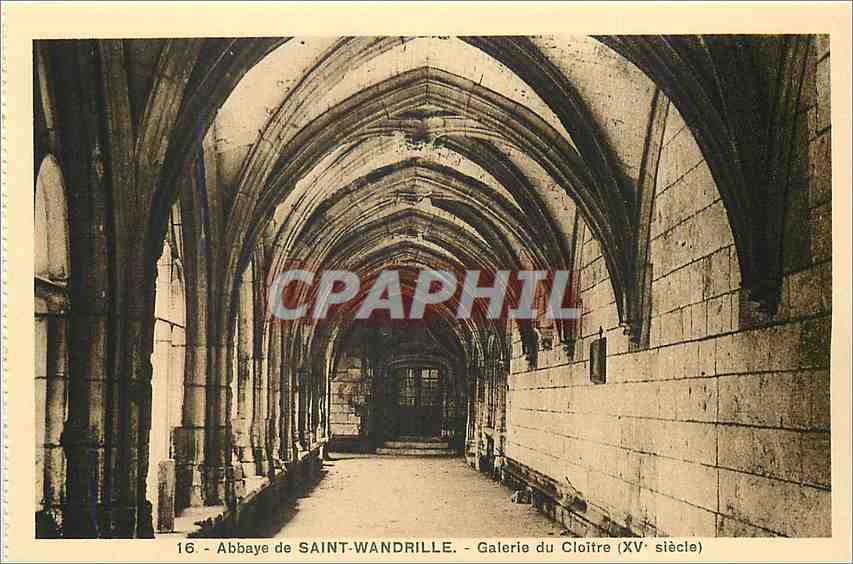 CPA Abbaye de Saint Wandrille Galerie du Cloitre 