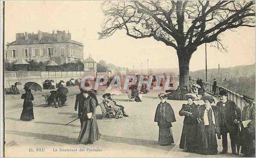 Pau — Le Boulevard des Pyrénées — éditeur non identifié, n° de série 15