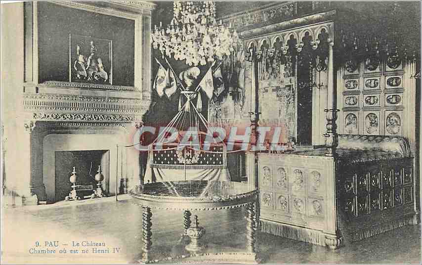 Pau — Schloss — Zimmer, in dem Heinrich IV geboren wurde — Nr. 9