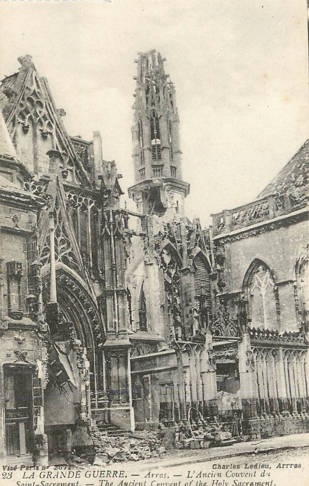 Arras — L'Ancien Couvent du Saint-Sacrement — détruit — Charles Ledieu, Arras, n°2671