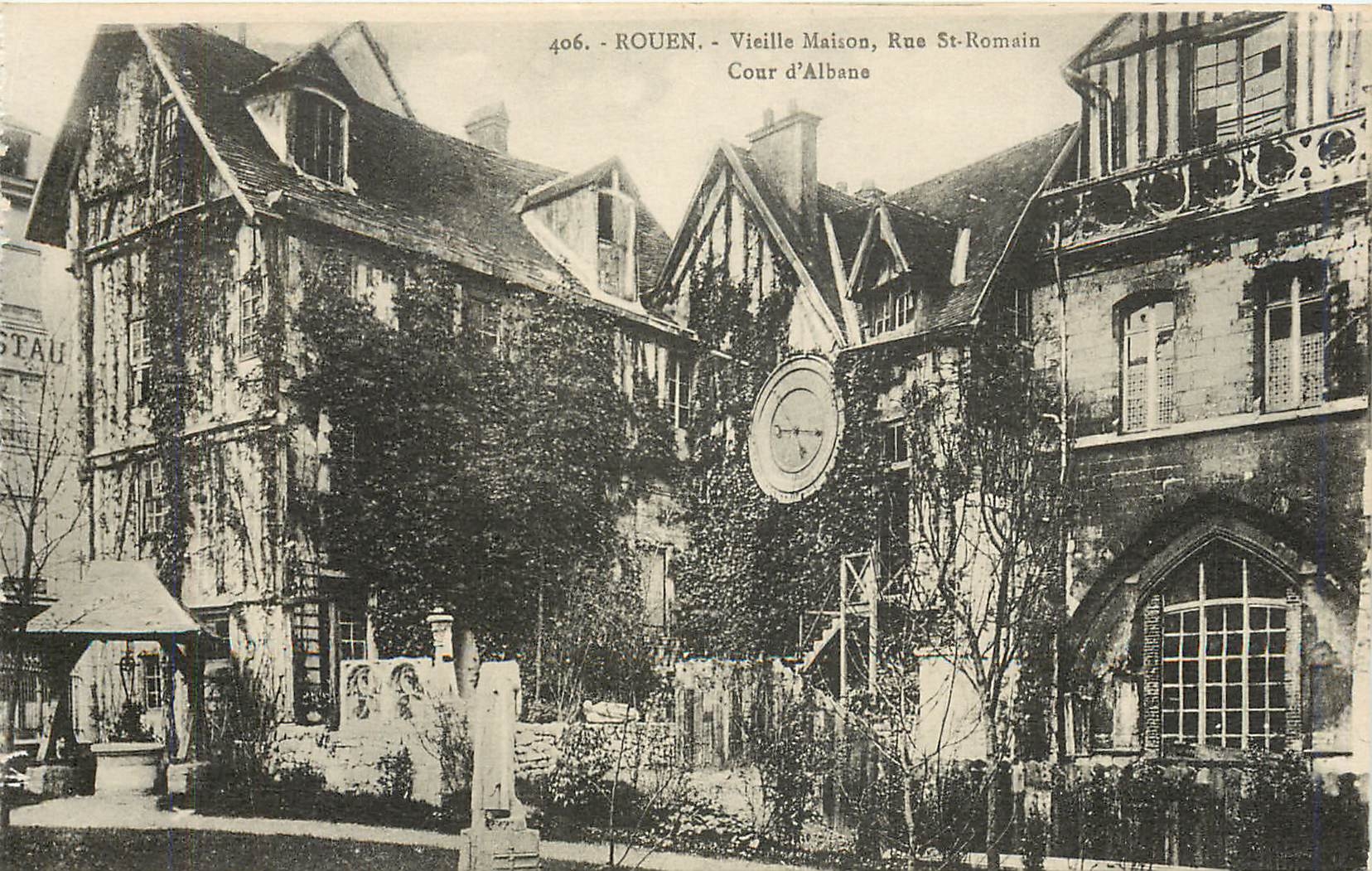 CPA Rouen Vieille Maison Rue St Romain Cour d'Albane 