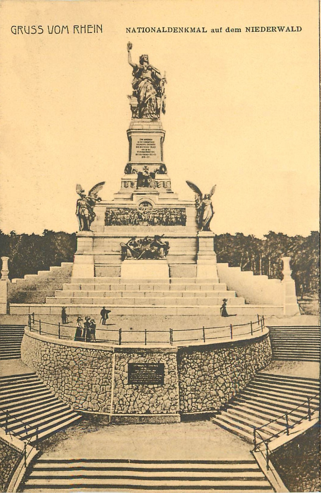 CPA Gruss vom Rhein National Denkmal auf dem Niederwald 