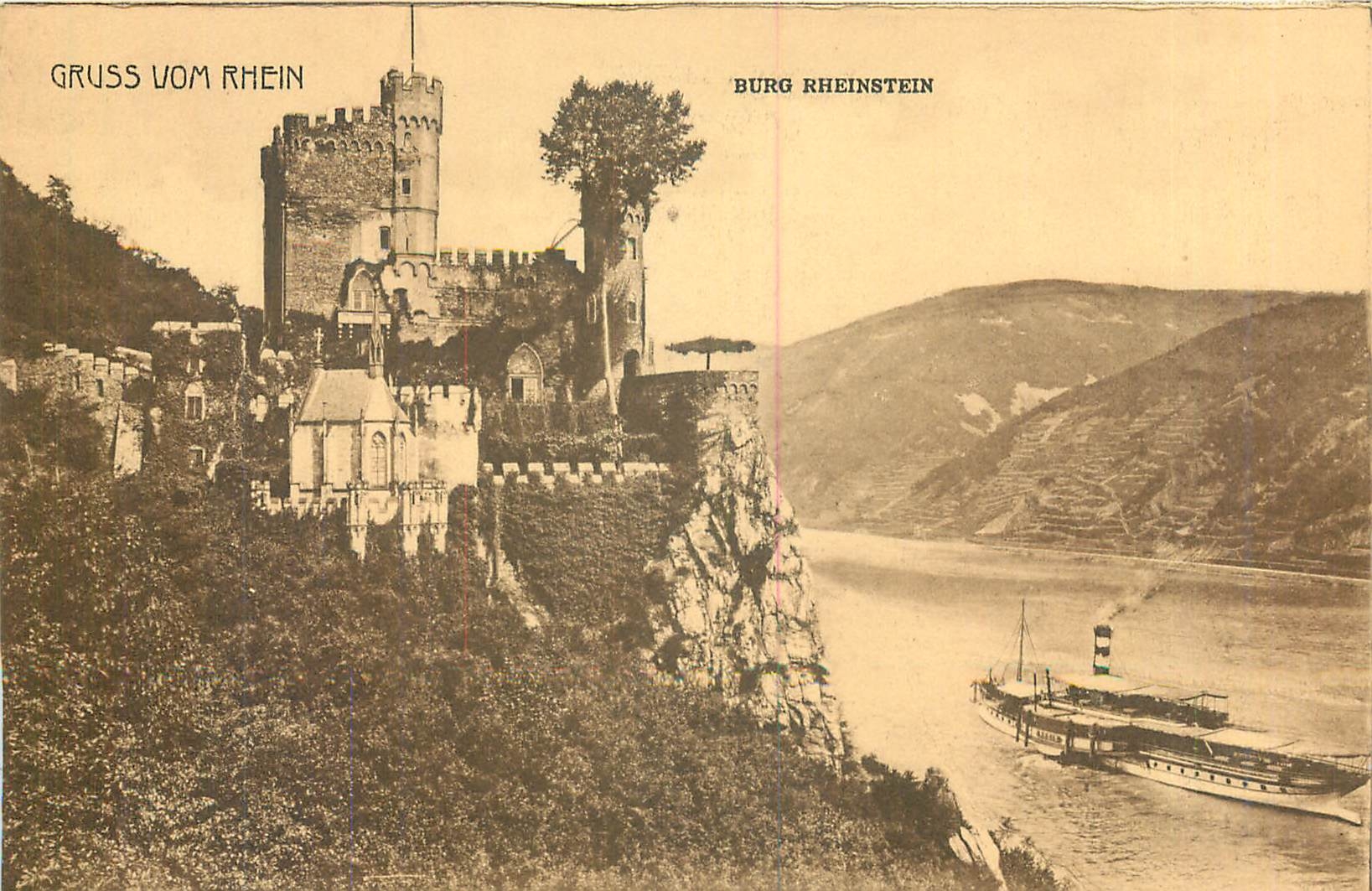 CPA Gruss vom Rhein Burg Rheinstein 