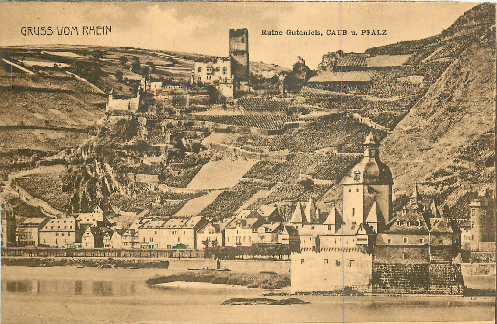 CPA Gruss vom Rhein Ruine Gutenfels
