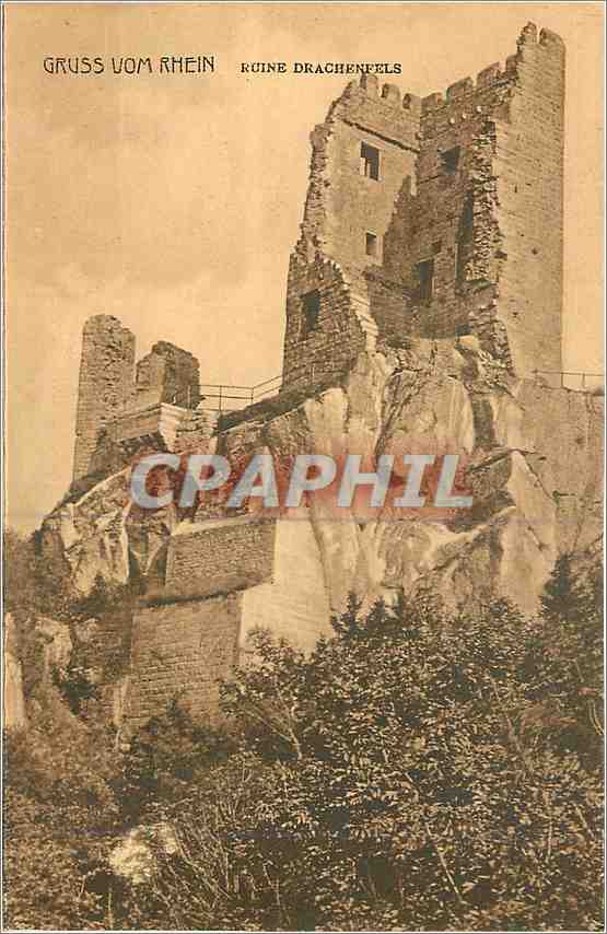 CPA Gruss vom Rhein Ruine Drachenfels 