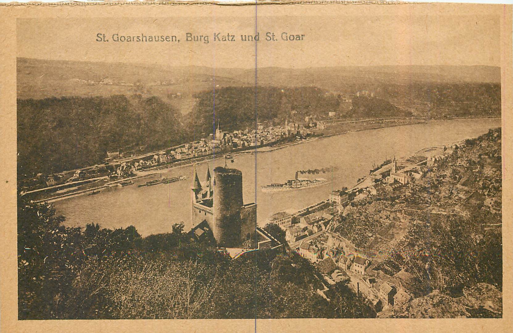 CPA St Goarshausen Burg Katz und St Goar 