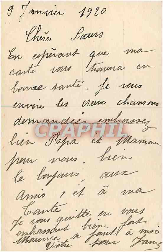 CPA Amities Enfant — Rückseite