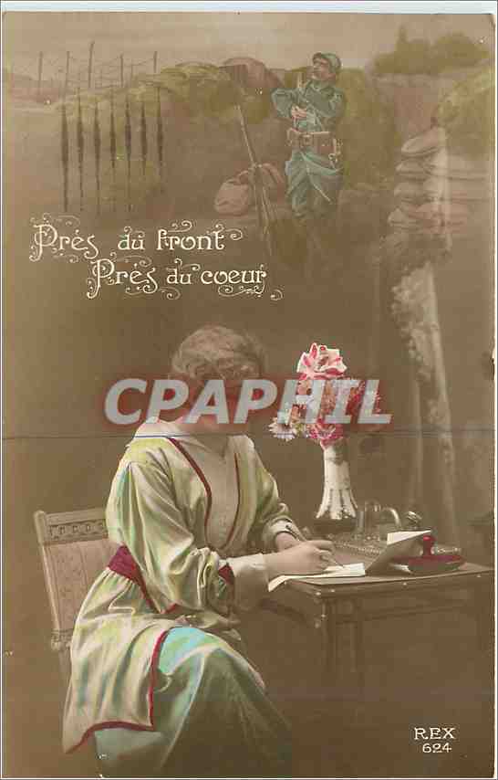 CPA Pres du Front Pres du coeur Femme